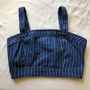 NWT - Forever 21 Striped Denim Crop Top
